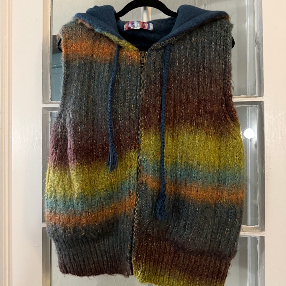 Urban Outfitters Blue Rainbow Knit Sweater